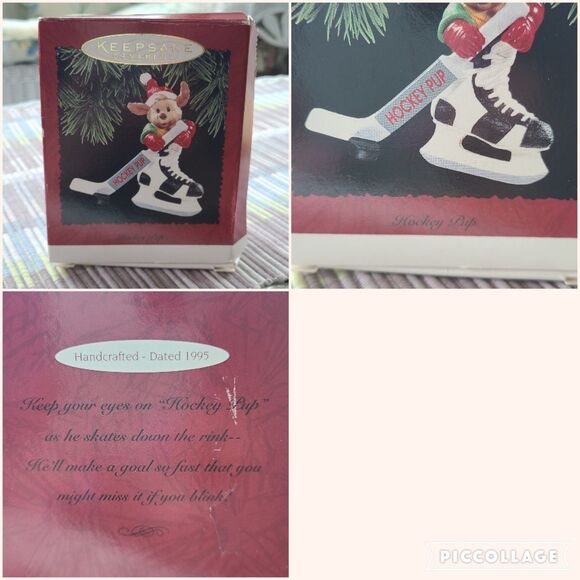 Vintage Hallmark Keepsake Ornament Hockey Pup Dog Skating Hockey Stick 1995 - Picture 10 of 10